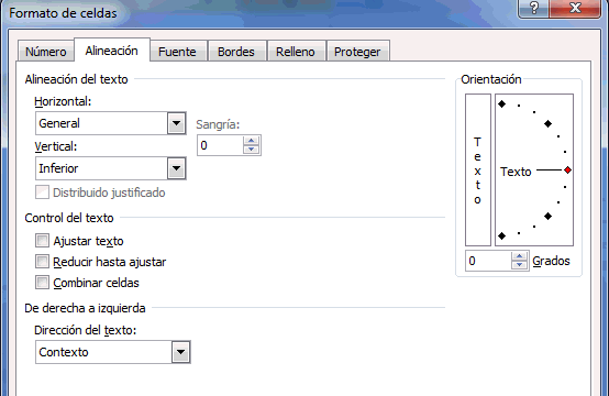 Ejemplo de rotación de texto en Excel