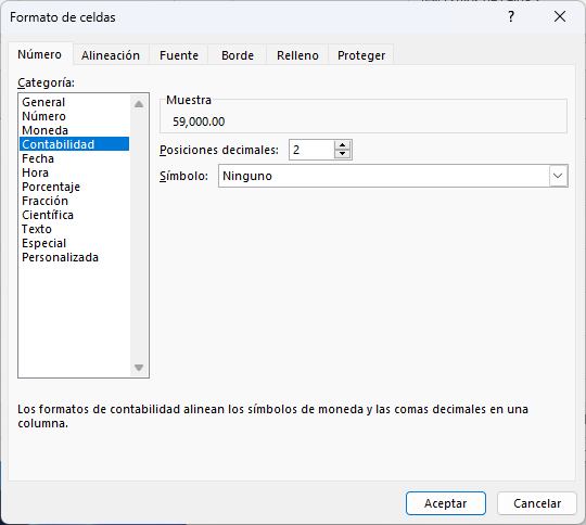 Modificar las posiciones decimales en Excel