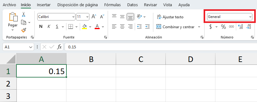 Estilo porcentual en Excel