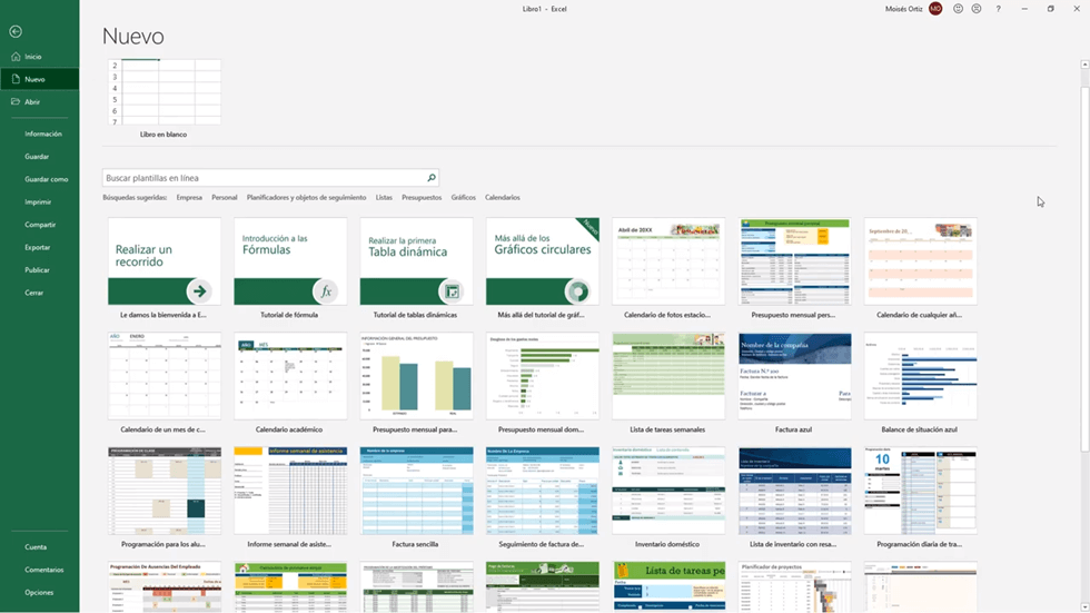 Cómo crear un libro nuevo en Excel