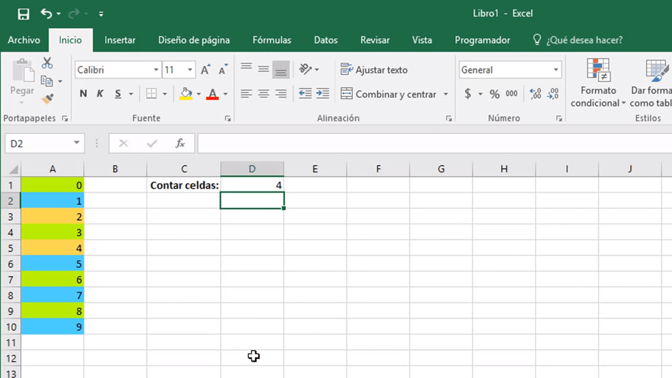 Cómo contar celdas por color en Excel