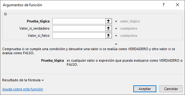 La función SI en Excel