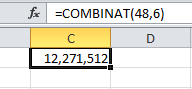 Funcón de Excel COMBINAT