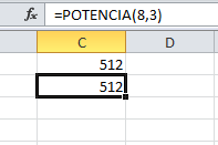 Utilizando la función POTENCIA de Excel