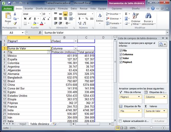 Tablas dinamicas excel