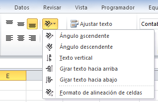 Orientación de texto