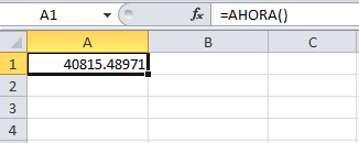Función de Excel AHORA