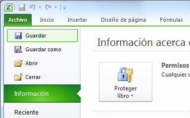 Resultado de imagen para menu guardar de excel