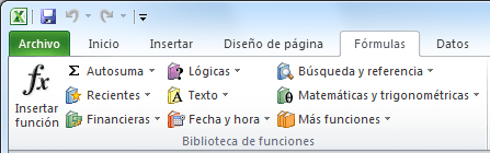 Funciones de Excel 2010