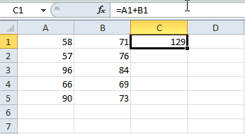 Copiar fórmulas en Excel con el ratón