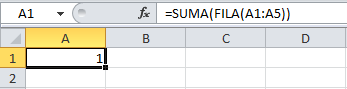 Fórmula matricial en Excel