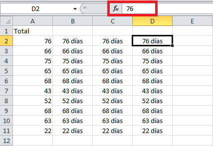 Texto y números en una misma celda con formato personalizado