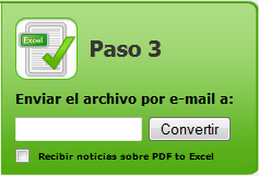Especificar dirección de correo electrónico para recibir archivo Excel