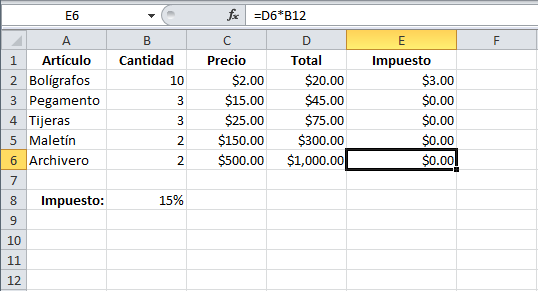 Cómo hacer referencias absolutas en Excel
