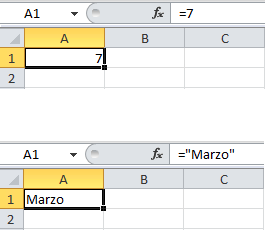 Constantes y texto en fórmulas de Excel