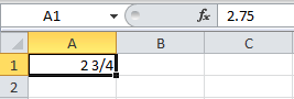 Fracciones en Excel