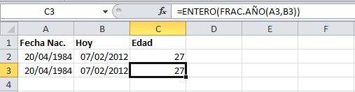 Pobreza extrema Momento meteorito Calcular la edad con Excel • Excel Total