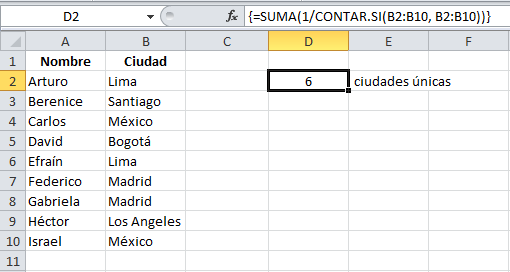 ↑ Luquenet Contar Valores únicos En Excel 7083