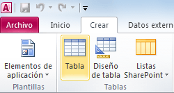 Crear una tabla en Access