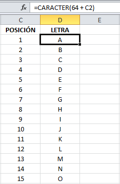 Resultado de imagen para caracter excel