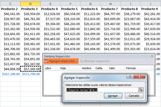 Para qué sirve la ventana de inspección en Excel