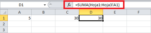 Cómo sumar celdas de distintas hojas en Excel
