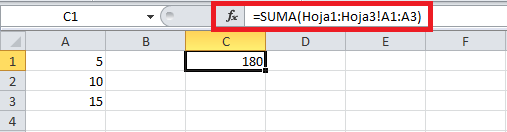 Sumar celdas de diferentes hojas en Excel