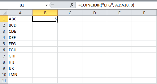 Resultado de imagen para funcion coincidir en excel