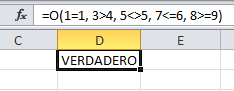 La función O en Excel