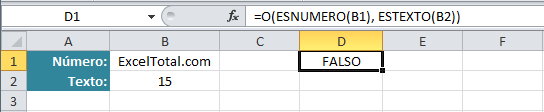 Comparar valores con la función O