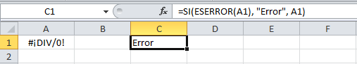 Funciones para el manejo de errores en Excel