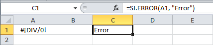Manejo de errores en fórmulas de Excel