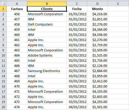 Crear una lista de valores únicos en Excel