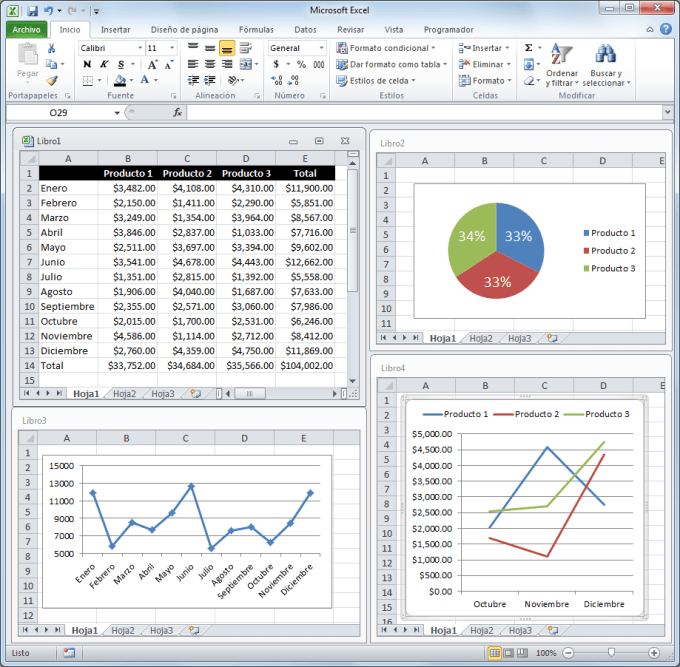 Areas de trabajo en Excel 2010