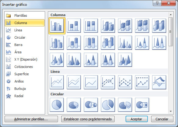 Cuadro de diálogo en Excel 2010