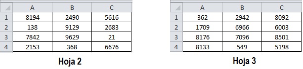 Datos en otras hojas de Excel