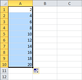 Numerar filas automáticamente con el controlador de relleno en Excel