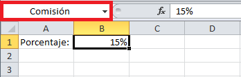 Uso de nombres en Excel