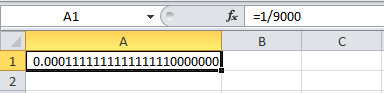 Dígitos de precisión en Excel