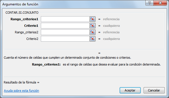 La función CONTAR.SI.CONJUNTO en Excel