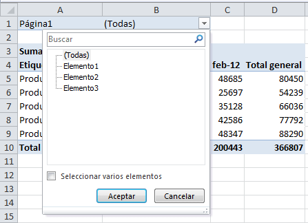 Excel consolidación de datos