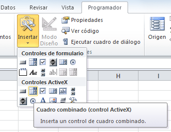 Control ActiveX cuadro combinado