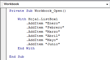 Elementos de un cuadro de lista por código VBA