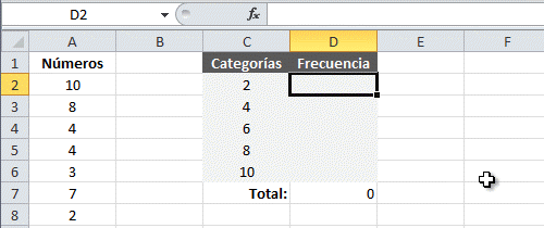 Tabla de distribución de frecuencias en Excel
