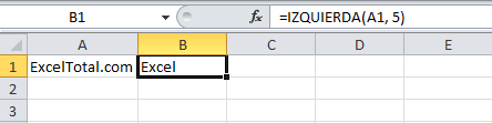 La función IZQUIERDA en Excel 2010