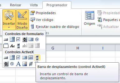 Control ActiveX Barra de desplazamiento