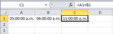 Suma de horas en Excel 2010