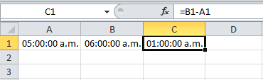 Resta de horas en Excel 2011