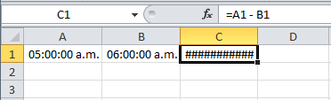 Error en horas con valor negativo en Excel