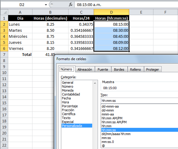 Cómo convertir un decimal en horas y minutos en Excel
